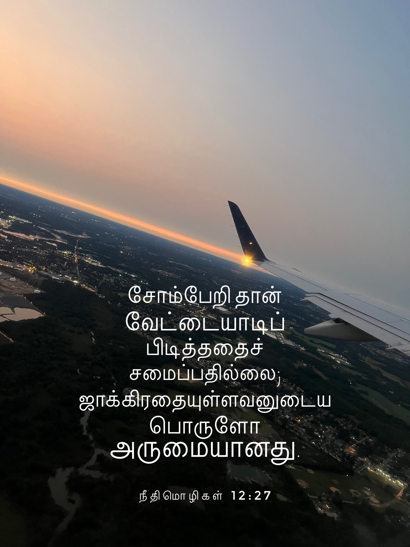 Proverbs 12:27 - சோம்பேறி தான் வேட்டையாடிப் பிடித்ததைச் சமைப்பதில்லை; ஜாக்கிரதையுள்ளவனுடைய பொருளோ அருமையானது.